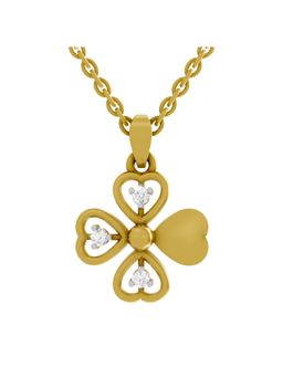 SPARQ - Lab Grown Diamond 0.08CT Round 925 Sterling Silver Gold Plated Floral Necklace