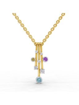 SPARQ - Lab Grown Diamond 0.1CT Round 925 Sterling Silver Gold Plated Fancy Necklace