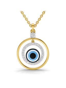 SPARQ - Lab Grown Diamond 0.59CT Round 925 Sterling Silver Gold Plated Evil Eye Necklace
