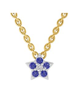 SPARQ - Lab Grown Diamond 0.02CT Round 925 Sterling Silver Gold Plated Star Necklace