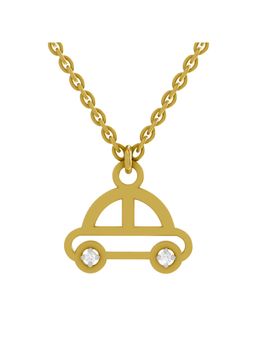 SPARQ - Lab Grown Diamond 0.02CT Round 925 Sterling Silver Gold Plated Car Necklace