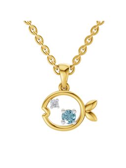 SPARQ - Lab Grown Diamond 0.02CT Round 925 Sterling Silver Gold Plated Fish Necklace