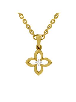 SPARQ - Lab Grown Diamond 0.02CT Round 925 Sterling Silver Gold Plated Floral Necklace