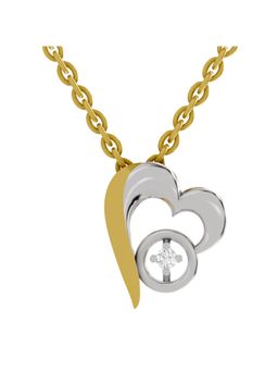 SPARQ - Lab Grown Diamond 0.02CT Round 925 Sterling Silver Gold Plated Heart Necklace