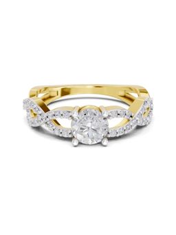 SPARQ - Lab Grown Diamond 1CT Round 925 Sterling Silver Gold Plated Infinity Ring