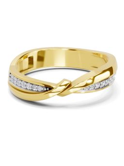 SPARQ - Lab Grown Diamond 0.09CT Round 925 Sterling Silver Gold Plated Infinity Ring