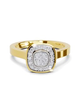 SPARQ - Lab Grown Diamond 0.64CT Round 925 Sterling Silver Gold Plated Halo Ring