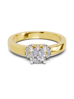 SPARQ - Lab Grown Diamond 0.55CT Round 925 Sterling Silver Gold Plated Solitaire Ring