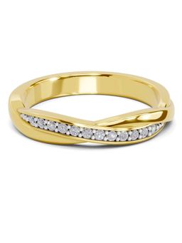 SPARQ - Lab Grown Diamond 0.1CT Round 925 Sterling Silver Gold Plated Infinity Ring