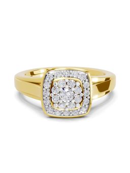 SPARQ - Lab Grown Diamond 0.39CT Round 925 Sterling Silver Gold Plated Halo Ring