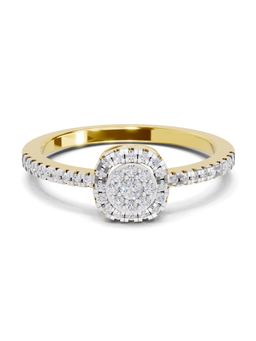 SPARQ - Lab Grown Diamond 0.33CT Round 925 Sterling Silver Gold Plated Halo Ring