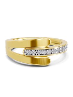 SPARQ - Lab Grown Diamond 0.17CT Round 925 Sterling Silver Gold Plated Twine Ring