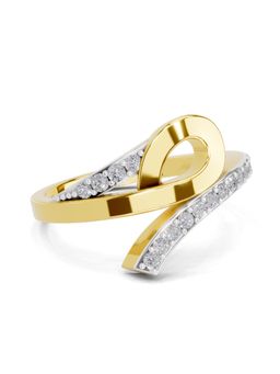 SPARQ - Lab Grown Diamond 0.21CT Round 925 Sterling Silver Gold Plated Swirl Ring