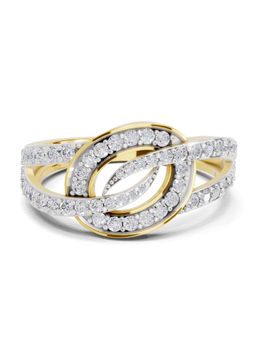 SPARQ - Lab Grown Diamond 0.6CT Round 925 Sterling Silver Gold Plated Infinity Halo Ring