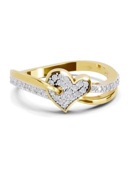 SPARQ - Lab Grown Diamond 0.32CT Round 925 Sterling Silver Gold Plated Heart Ring