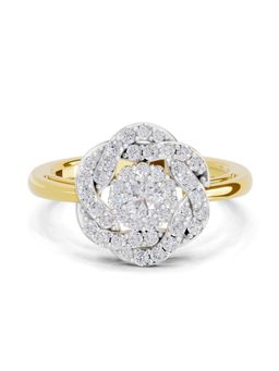 SPARQ - Lab Grown Diamond 0.64CT Round 925 Sterling Silver Gold Plated Ring