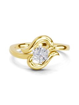 SPARQ - Lab Grown Diamond 0.33CT Round 925 Sterling Silver Gold Plated Solitaire Swirl Ring
