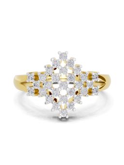 SPARQ - Lab Grown Diamond 0.41CT Round 925 Sterling Silver Gold Plated Radiant Bloom Ring