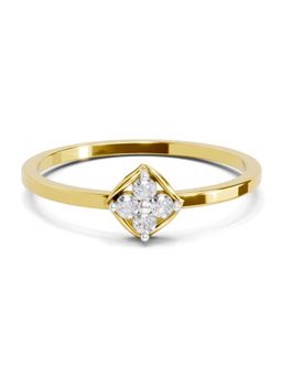 SPARQ - Lab Grown Diamond 0.07CT Round 925 Sterling Silver Gold Plated Floral Ring