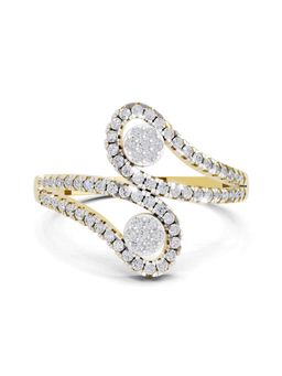 SPARQ - Lab Grown Diamond 0.48CT Round 925 Sterling Silver Gold Plated Twilight Duo Ring