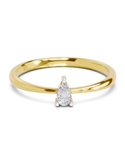 SPARQ - Lab Grown Diamond 0.14CT Round 925 Sterling Silver Gold Plated Solitaire Ring