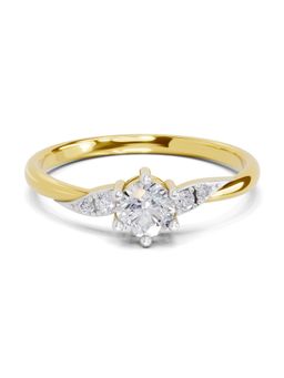 SPARQ - Lab Grown Diamond 0.36CT Round 925 Sterling Silver Gold Plated Engagement Ring