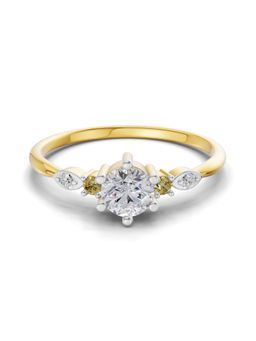 SPARQ - Lab Grown Diamond 0.33CT Round 925 Sterling Silver Gold Plated Engagement Ring