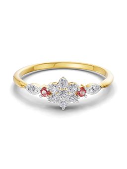 SPARQ - Lab Grown Diamond 0.16CT Round 925 Sterling Silver Gold Plated Engagement Ring