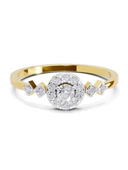SPARQ - Lab Grown Diamond 0.23CT 925 Sterling Silver Gold Plated Starlight Halo Ring