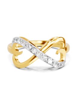 SPARQ - Lab Grown Diamond 0.17CT Round 925 Sterling Silver Gold Plated Infinity Ring