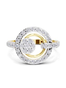 SPARQ - Lab Grown Diamond 0.71CT Round 925 Sterling Silver Gold Plated Dream Catcher Ring