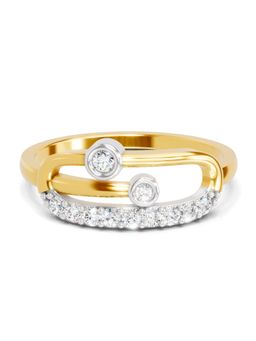 SPARQ - Lab Grown Diamond 0.18CT Round 925 Sterling Silver Gold Plated Ring