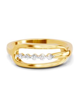 SPARQ - Lab Grown Diamond 0.08CT Round 925 Sterling Silver Gold Plated Ring