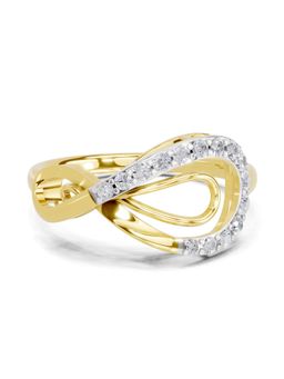 SPARQ - Lab Grown Diamond 0.24CT Round 925 Sterling Silver Gold Plated Infinity Ring