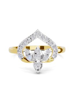 SPARQ - Lab Grown Diamond 0.3CT Round 925 Sterling Silver Gold Plated Lotus Diamond Ring