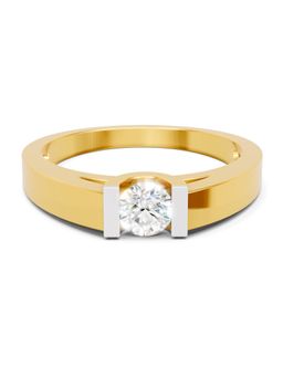 SPARQ - Lab Grown Diamond 0.35CT Round 925 Sterling Silver Gold Plated Solitaire Ring