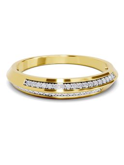 SPARQ - Lab Grown Diamond 0.18CT Round 925 Sterling Silver Gold Plated Band Ring