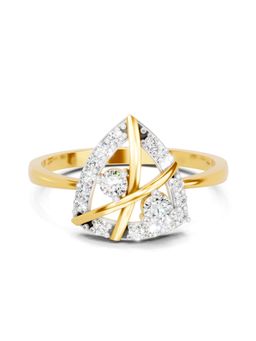 SPARQ - Lab Grown Diamond 0.26CT Round 925 Sterling Silver Gold Plated Ring