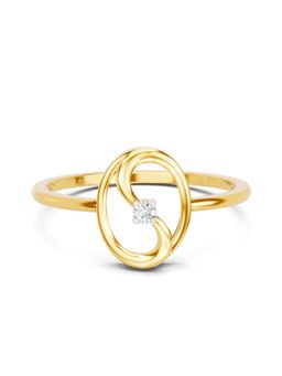 SPARQ - Lab Grown Diamond 0.02CT Round 925 Sterling Silver Gold Plated Oval Ring