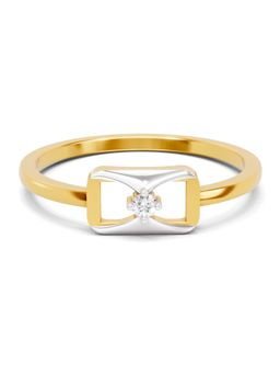 SPARQ - Lab Grown Diamond 0.02CT Round 925 Sterling Silver Gold Plated Ring