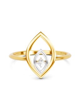 SPARQ - Lab Grown Diamond 0.02CT Round 925 Sterling Silver Gold Plated Petal Ring