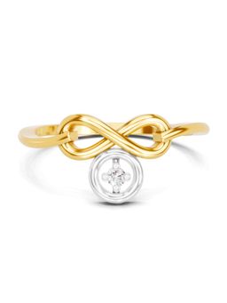 SPARQ - Lab Grown Diamond 0.02CT Round 925 Sterling Silver Gold Plated Infinity Ring