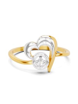SPARQ - Lab Grown Diamond 0.02CT Round 925 Sterling Silver Gold Plated Heart Ring