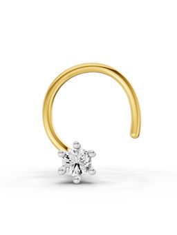 SPARQ - Lab Grown Diamond 0.05CT Round 925 Sterling Silver Gold Plated Solitaire Nosepin