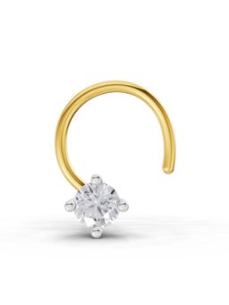 SPARQ - Lab Grown Diamond 0.05CT Pear 925 Sterling Silver Gold Plated Solitaire Nosepin