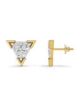 SPARQ - Lab Grown Diamond 1CT Round 925 Sterling Silver Gold Plated Triangle Earrings