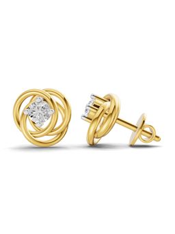 SPARQ - Lab Grown Diamond 0.27CT Round 925 Sterling Silver Gold Plated Stud Earrings