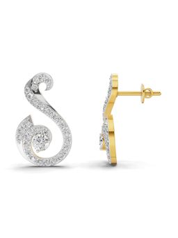 SPARQ - Lab Grown Diamond 1.13CT Round 925 Sterling Silver Gold Plated Swirl Earrings