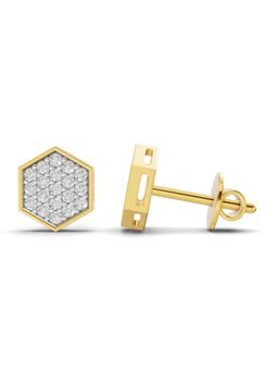 SPARQ - Lab Grown Diamond 0.3CT 925 Sterling Silver Gold Plated Hexagon Cluster Earrings
