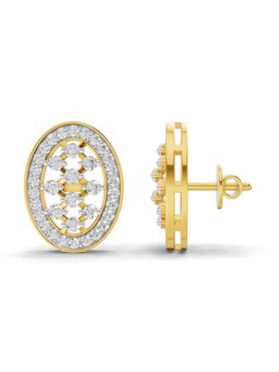 SPARQ - Lab Grown Diamond 1.12CT Round 925 Sterling Silver Gold Plated Oval Earrings